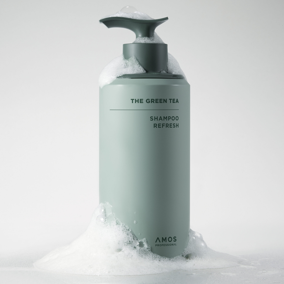 Освежающий шампунь для тонких волос AMOS Professional Green Tea Shampoo Refresh 500 мл (Цена: 1 450 грн.)