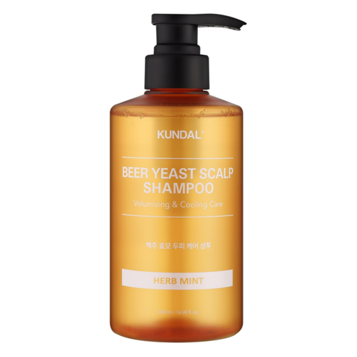 Пивной шампунь для объема тонких волос KUNDAL Beer Yeast Hair Loss Relief Shampoo Herb Mint 500 мл