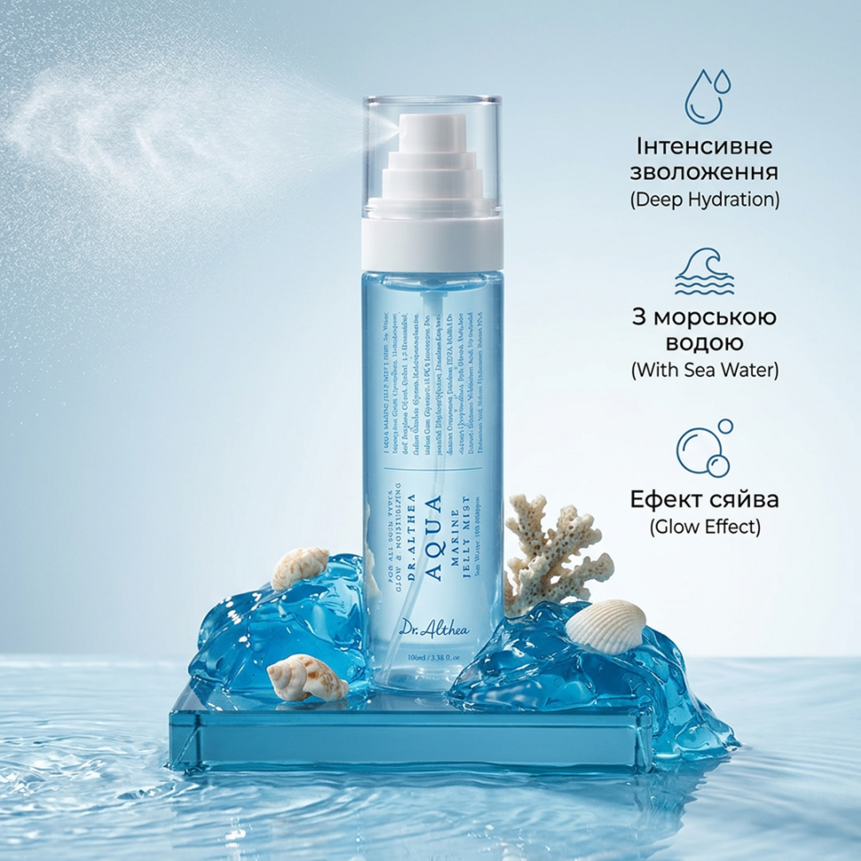 DR. ALTHEA зволожуючий міст з морською водою та ПДРН Aqua Marine Jelly Mist 100 мл (Ціна: 830 грн.)