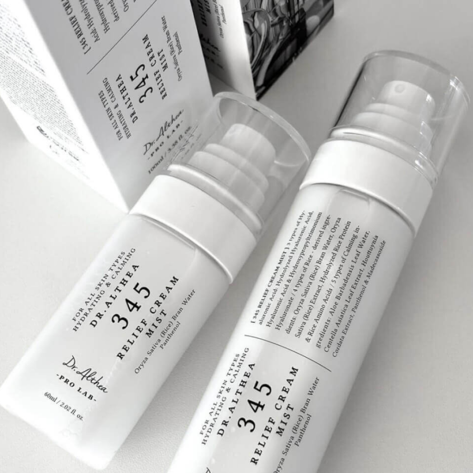 DR.ALTHEA заспокійливий міст із гідролатом рису та пантенолом 345 Relief Cream Mist 100 мл (Ціна: 830 грн.)
