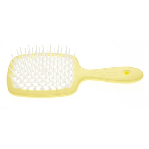 Расческа для волос мини желто-белая Janeke 1830 Superbrush Small The Original Italian 1 шт