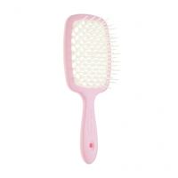 Расческа для волос мини розово-белая Janeke 1830 Superbrush Small The Original Italian 1 шт 