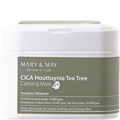 MARY MAY Cica Houttuynia Tea Tree Calming Mask заспокійливі маски для шкіри обличчя 30 шт (Ціна: 790 грн.)