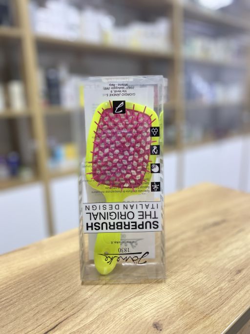 Расческа для волос неоновая с фуксией JANEKE 1830 Superbrush The Original Italian 1 шт