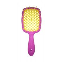 Гребінець для волосся міні рожево-жовта Janeke 1830 Superbrush Small The Original Italian 1 шт