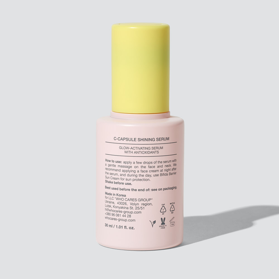 Мультивитаминная сыворотка для лица с инкапсулированным витамином C WHOCARES Shining C-Capsule Serum 30 мл (Цена: 1 190 грн.)