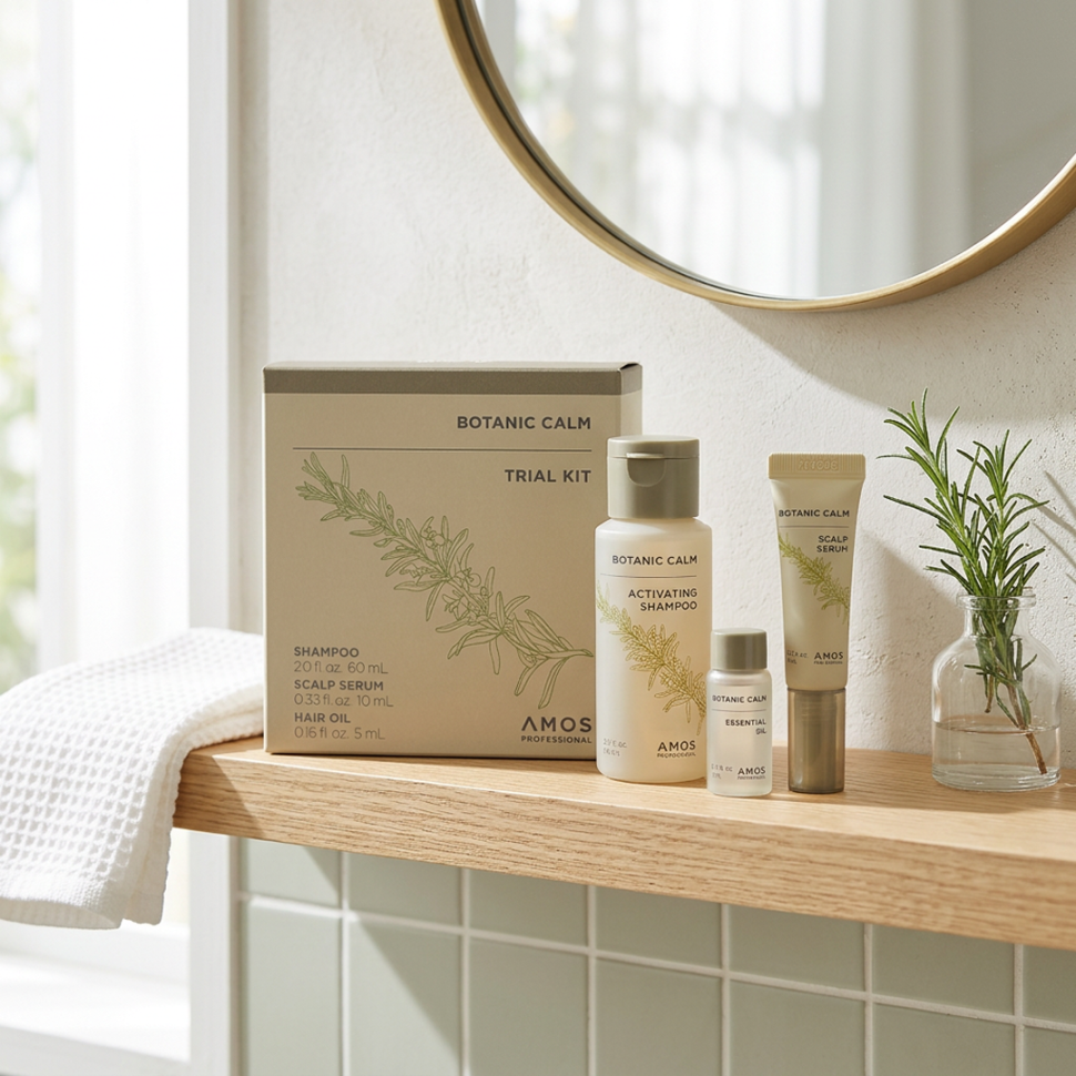 AMOS Professional набір мініатюр для чутливої шкіри голови Botanic Calm Trial Kit уп (Ціна: 845 грн.)