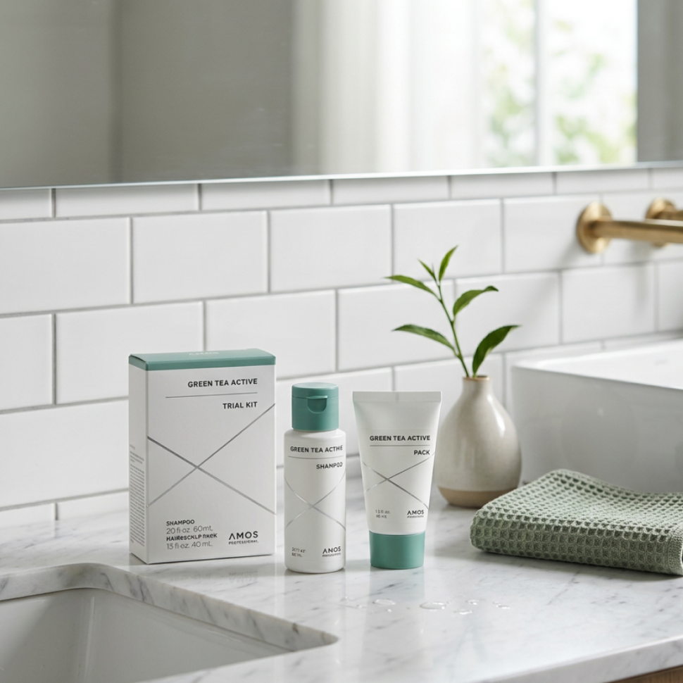 Набор миниатюр средств против выпадения волос AMOS Professional Green Tea Active Trial Kit уп (Цена: 615 грн.)