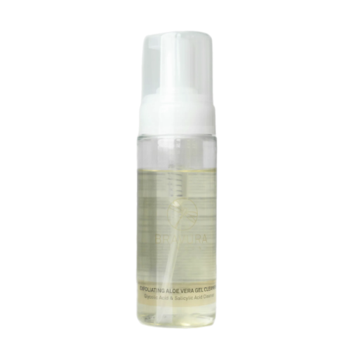 BRAVURA London Exfoliating Aloe Vera Gel Cleanser Glycolic & Salicylic Acid очищувальний гель з AHA та BHA кислотами і ензимами 160 мл