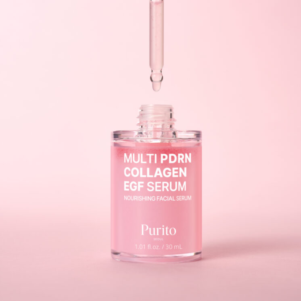 PURITO SEOUL сироватка для зволоження та пружного вигляду шкіри Multi PDRN Collagen EGF Serum 30 мл (Ціна: 1 270 грн.)
