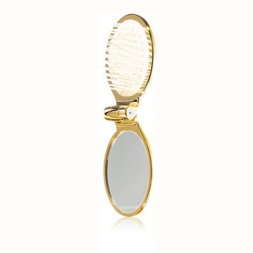 Щетка для волос с зеркалом золото JANEKE Gold