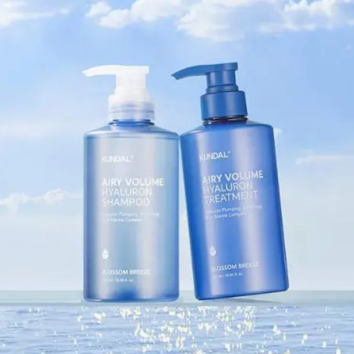 Набор увлажняющих средств для объёма волос KUNDAL Airy Volume Hyaluron Edition Set Blossom Breeze 300мл*2шт