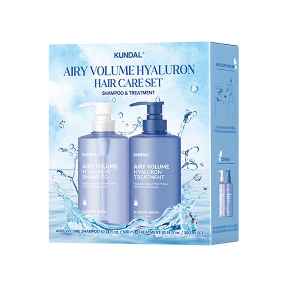 KUNDAL набір зволожуючих засобів для об'єму волосся Airy Volume Hyaluron Edition Set Blossom Breeze 300мл*2шт (Ціна: 1 199 грн.)
