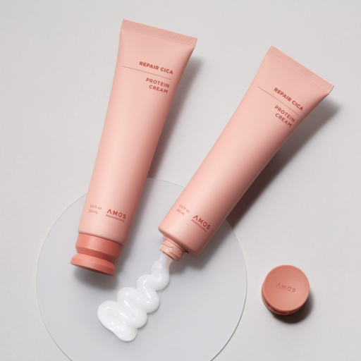 Несмываемый восстанавливающий термозащитный крем для поврежденных волос AMOS Professional Repair Cica Protein Intensive Cream 150 мл