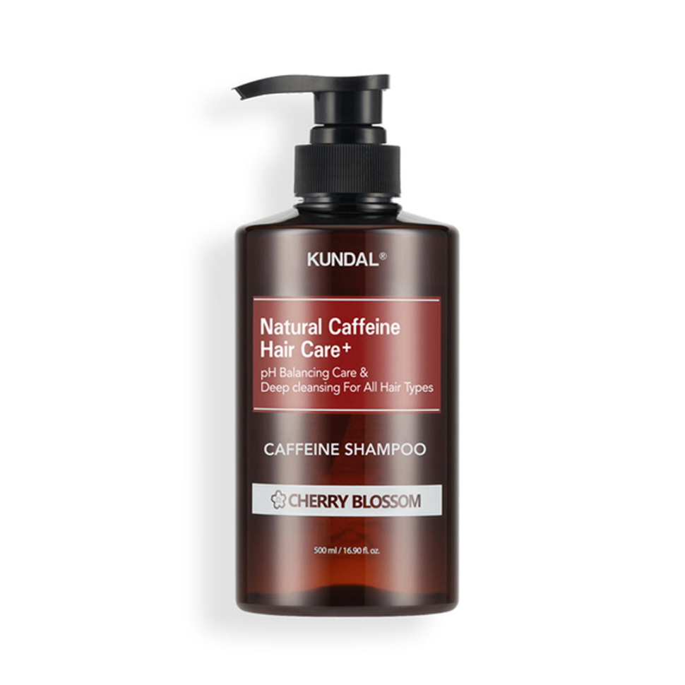 Натуральный шампунь против выпадения волос с ароматом вишневого цвета KUNDAL Natural Caffeine & Intensive Scalp Care Shampoo Cherry Blossom 500 мл (Цена: 785 грн.)
