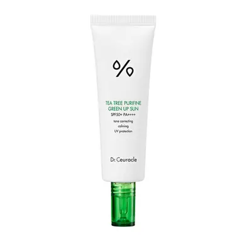Солнцезащитный крем для нейтрализации покраснений DR.CEURACLE Tea Tree Purifine Green Up Sun SPF 50+ PA++++ 50 мл