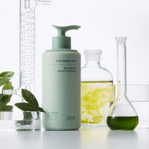 Увлажняющий шампунь для тонких волос AMOS Professional The Green Tea Shampoo Moisturizing 500 мл