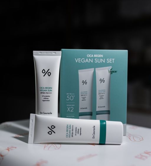 Набор солнцезащитных кремов с центеллой  SPF50+ PA++++ DR.CEURACLE Cica Regen Vegan Sun Set DUO уп
