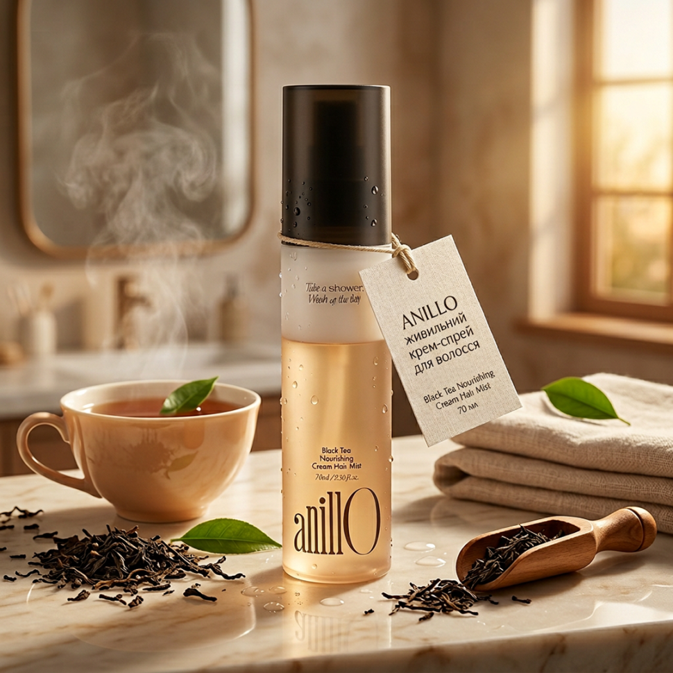 ANILLO живильний крем-спрей для волосся Black Tea Nourishing Cream Hair Mist 70 мл (Ціна: 925 грн.)