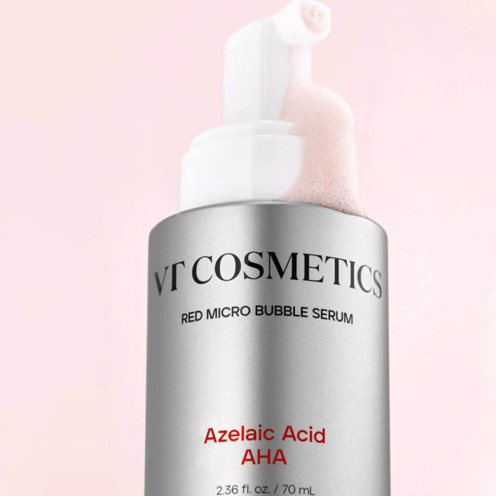 Пузырьковая сыворотка с азелаиновой кислотой VT COSMETICS Az AHA Red Micro Bubble Serum 70 мл (Цена: 1 065 грн.)