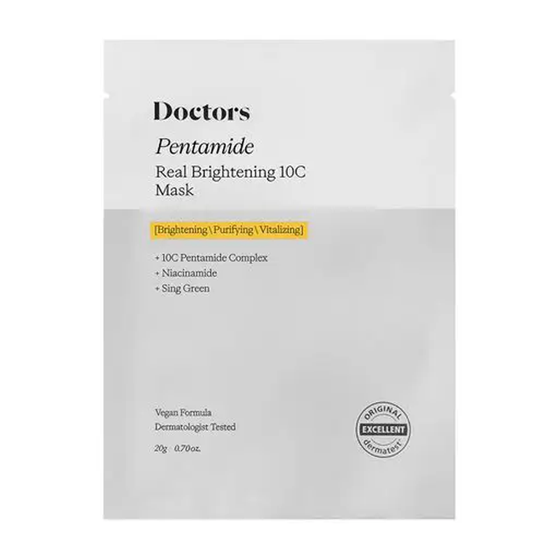 Осветляющая листовая маска для лица DOCTORS Pentamide Real Brightening 10C Mask 1 шт (Цена: 120 грн.)