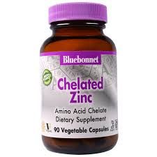 Цинк BLUEBONNET NUTRITION Chelated Zinc 90 растительных капсул