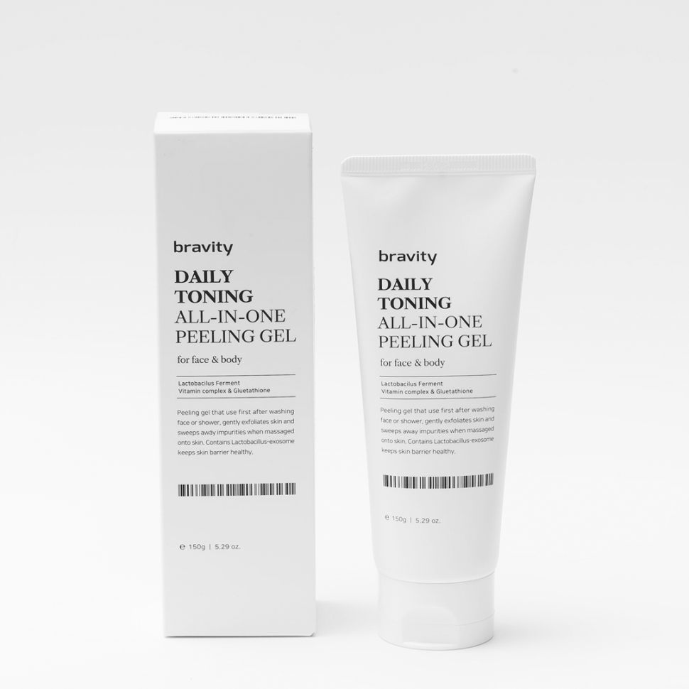 Гель-скатка для лица и тела BRAVITY Daily Toning All In One Peeling Gel 200 г (Цена: 1 710 грн.)