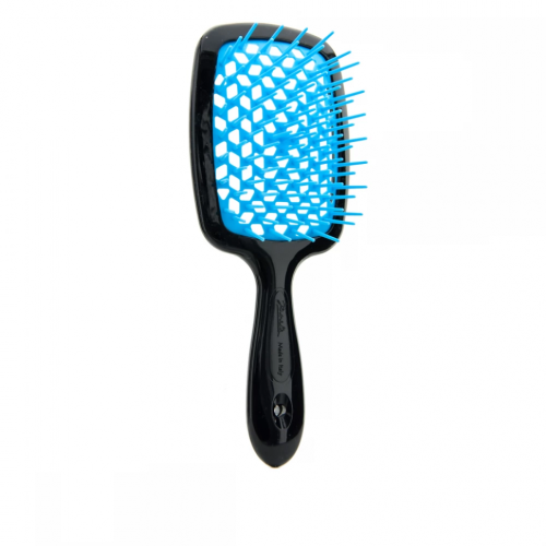Расческа для волос черная с голубым Janeke 1830 Superbrush The Original Italian 1 шт