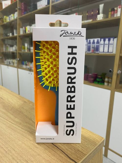 Щітка для волосся блакитна з жовтим Janeke 1830 Superbrush The Original Italian 1 шт (Ціна: 675 грн.)