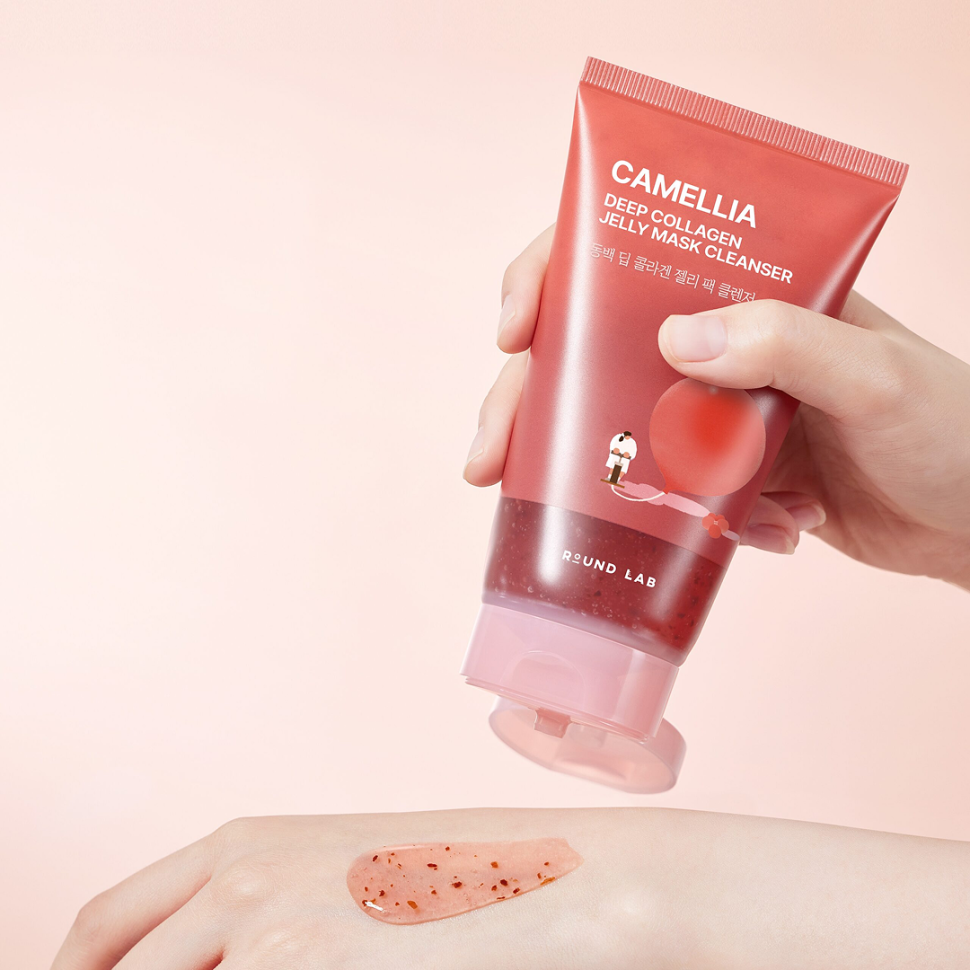 Очищающий гель-маска с экстрактом камелии и коллагеном ROUND LAB Camellia Deep Collagen Jelly Mask Cleanser 150 мл (Цена: 790 грн.)