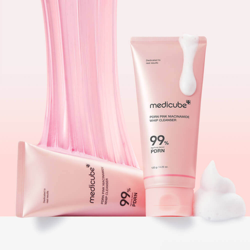 Очищающая пенка с полинуклеотидами и ниацинамидом MEDICUBE PDRN Pink Niacinamide Whip Cleanser 120 г 