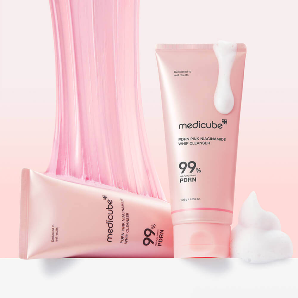 MEDICUBE очищувальна пінка з полінуклеотидами та ніацинамідом PDRN Pink Niacinamide Whip Cleanser 120 г  (Ціна: 990 грн.)