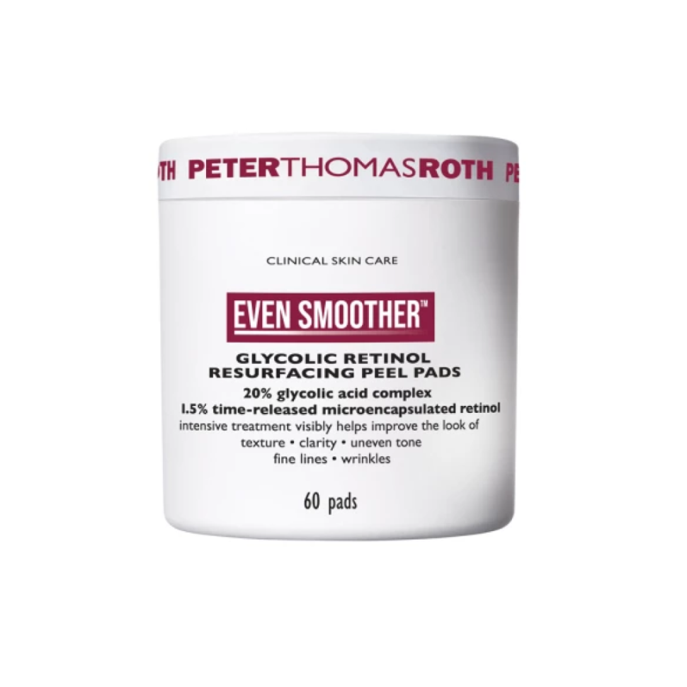 Восстановительные диски с ретинолом и гликолевой кислотой PETER THOMAS ROTH Even Smoother™ Glycolic Retinol Resurfacing Peel Pads 60 шт (Цена: 2 750 грн.)