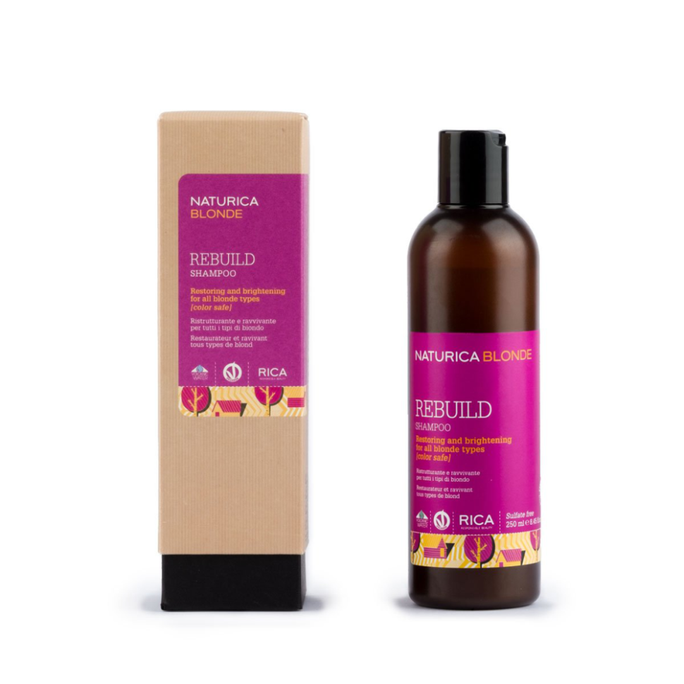 Шампунь для восстановления волос RICA Blonde Rebuild Shampoo 250 мл (Цена: 1 010 грн.)