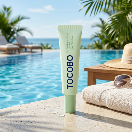 TOCOBO зволожуюча сонцезахисна сироватка з екстрактами алое та центели Cica Calming Sun Serum Deluxe SPF50+ PA++++ 10 мл