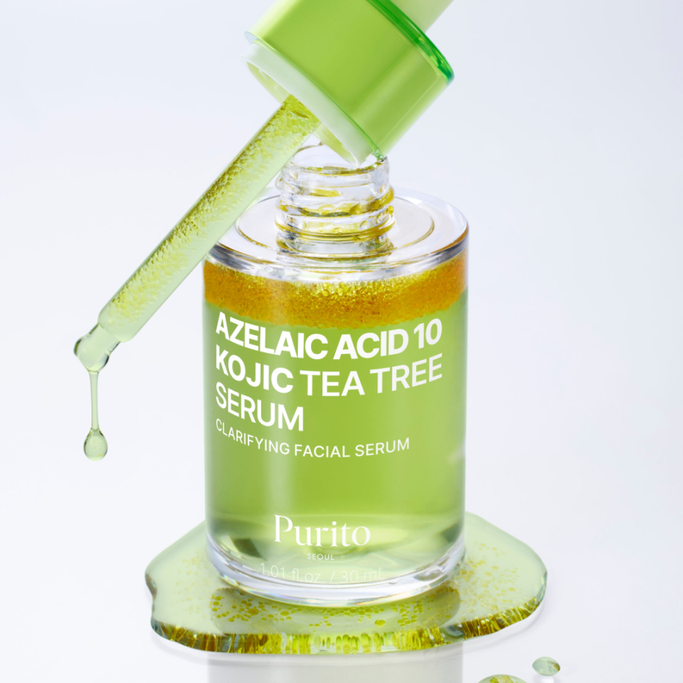 Сыворотка против акне с чайным деревом, азелаиновой и коевой кислотами PURITO SEOUL Azelaic Acid 10 Kojic Tea Tree Serum 30 мл (Цена: 1 170 грн.)