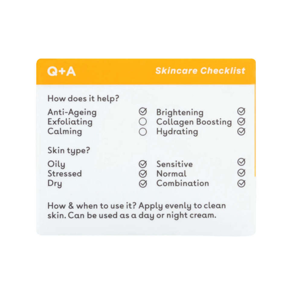 Осветляющий крем для лица с витамином C Q+A Vitamin C Radiance Face Cream 50 г (Цена: 670 грн.)