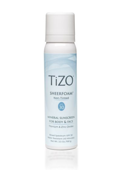 Минеральная солнцезащитная пенка для лица и тела без оттенка TIZO SheerFoam Body & Face Non-Tinted SPF 30 100 г (Цена: 2 150 грн.)