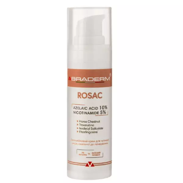 Крем с азелаиновой кислотой для кожи с куперозом и розацеа BRADERM Rosac Cream 30 мл (Цена: 1 890 грн.)