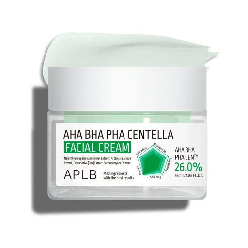 Крем для проблемной кожи с AHA, BHA, PHA и центелой азиатской APLB AHA BHA PHA Centella Facial Cream 55 мл
