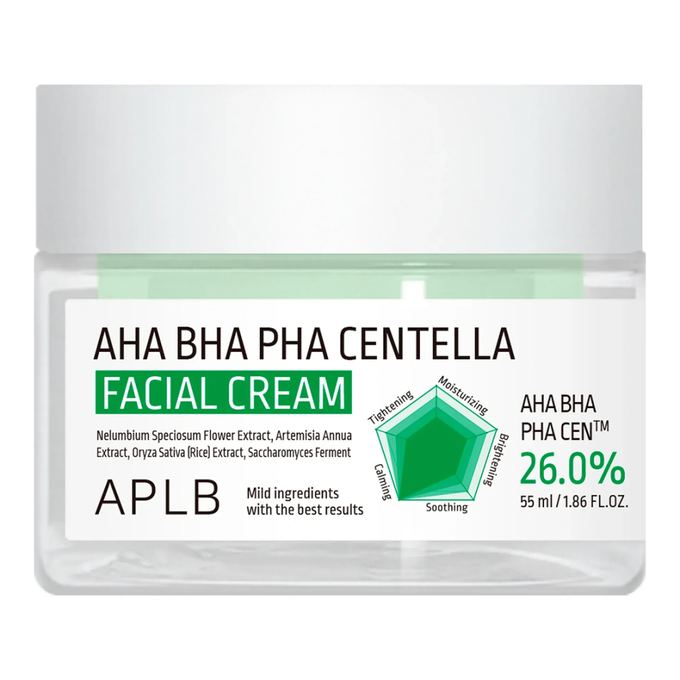 APLB AHA BHA PHA Centella Facial Cream крем для проблемної шкіри з AHA, BHA, PHA та центілої азіатської 55 мл (Ціна: 495 грн.)