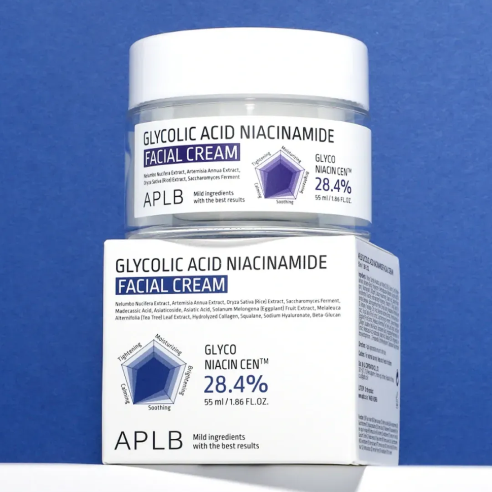 Крем для лица с гликолевой кислотой и ниацинамидом APLB Glycolic Acid Niacinamide Facial Cream 55 мл (Цена: 495 грн.)