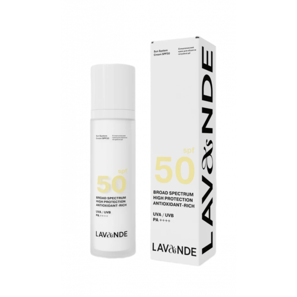 Солнцезащитный крем для лица тройного действия LA VAN DE Sun System Cream SPF50+ 50 мл (Цена: 870 грн.)