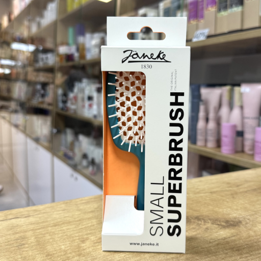 Расческа для волос зеленая с белым JANEKE 1830 Small Superbrush The Original Italian 1 шт 