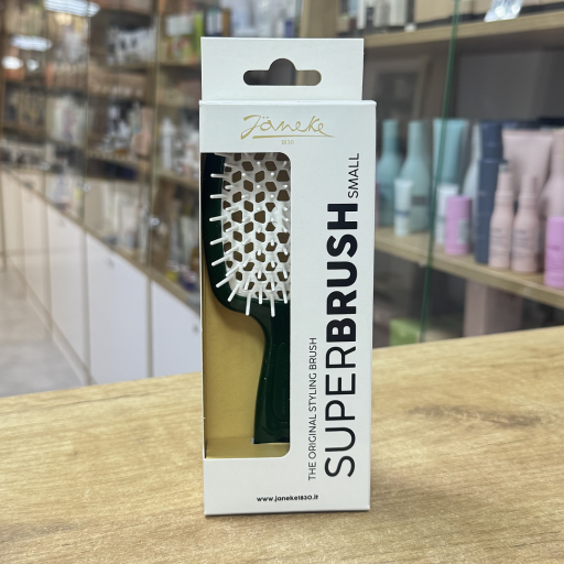 Расческа для волос зеленая с белым JANEKE 1830 Small Superbrush The Original Italian 1 шт 