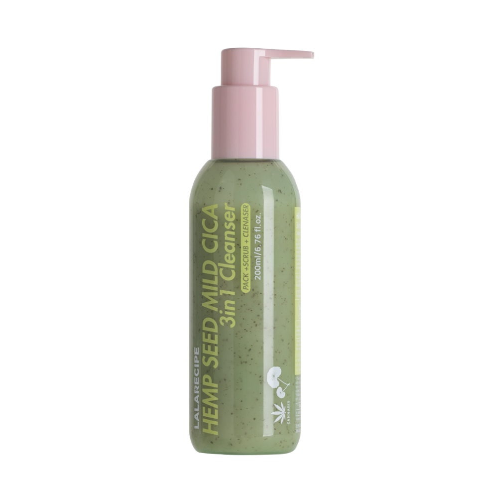 Пенка для умывания с центеллой и семенами конопли LALARECIPE Hemp Seed Mild Cica 3in1 Cleanser 200 мл (Цена: 850 грн.)