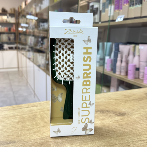 Расческа для волос зеленая с белым JANEKE 1830 Superbrush The Original Italian 1 шт 