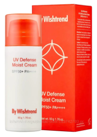 BY WISHTREND UV Defense Moist Cream SPF50+ PA++++ сонцезахисний крем із пантенолом 50 г 